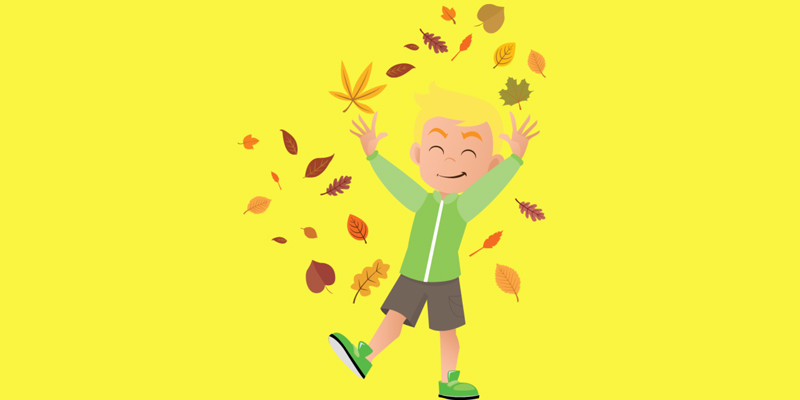 Illustration Spielideen Herbstlaub