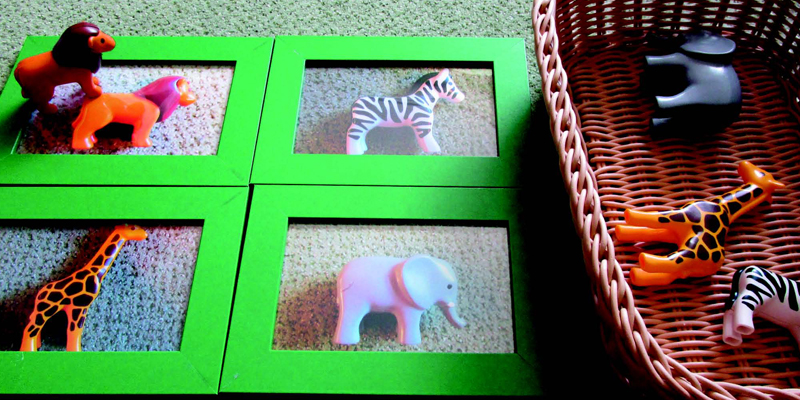 Tierkarten Montessori Tablett