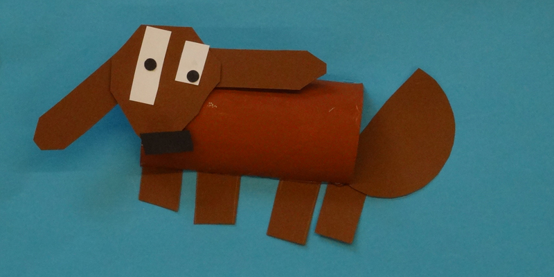 Kreativangebot: Hund aus Klopapierrolle