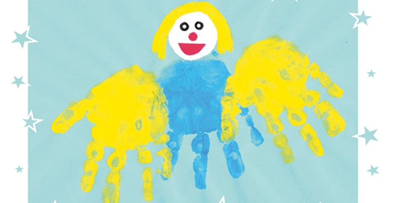 Engel aus Handabdrücken