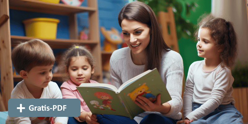 Geschichten zum Mitlesen und Bewegen, Frau liest vor