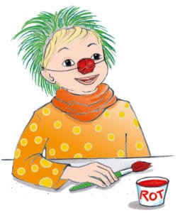 Clownsnase und Clownsperücke