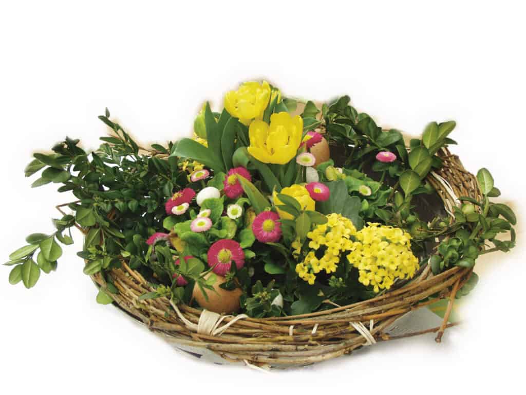 Frühlingsschale mit Blumen