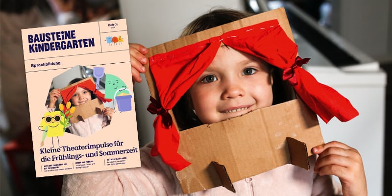 Kleine Theaterimpulse, Kind mit Pappkartonbühne