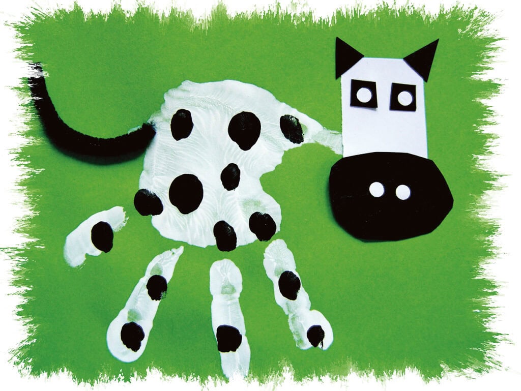 Kühe aus Handabdrücken