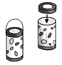 Illustration Laterne Kastanienstempel