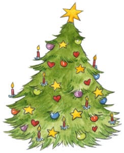 Weihnachtlich geschmückter Tannenbaum