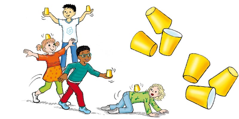 Turnen mit Pappbechern